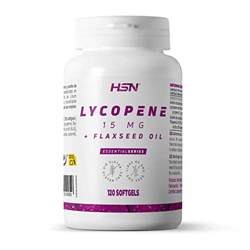 Licopeno + Aceite de Lino de HSN | 120 Perlas con ALTA Concentración y Estandarización - 15 MG Licopeno y 50% Aceite de Lino - Ricas en Omega 3 | No-G en oferta