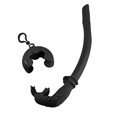 wisoolkic Tubos de esnórquel plegables para mujer, esnórquel de respiración húmeda enrollable, equipos de respiración subacuática para buceo , Negro