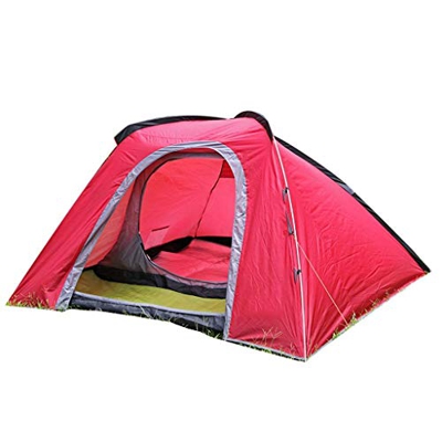 Carpa Domo 2-3 Personas Acampar Al Aire Libre Impermeable A Prueba De Viento Carpa Familiar Ligera,Rojo