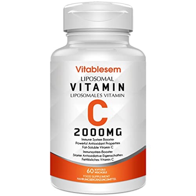 Suplemento de vitamina C liposomal líquida de 2000 mg, compatible con el sistema inmunológico, colágeno y energía natural para adultos, máxima absorci