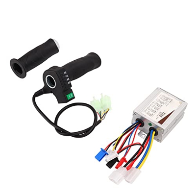 Controlador Cepillado Juego de Empuñadura de Acelerador 4 Velocidades 24V 500W Kit de Controlador de Motor de Bicicleta Eléctrica para Triciclos Eléct