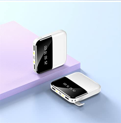 ZYLR Banco de energía 20000mAh Mini Power Bank para Xiaomi iPhone Huawei Samsung Poverbank Cable Incorporado Cargador de batería Externo portátil Powe en oferta