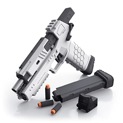 Tovol Zerky Pistola de Espuma Blaster Pistola de Juguete con Cartuchos Revista Blaster de Espuma Suave con Alcance de Dardos para Niños Jóvenes Adoles