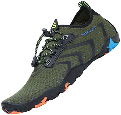 SAGUARO Escarpines Hombre Mujer Zapatillas Agua Antideslizante Secado Rápido Zapatos de Surf para Buceo,Vela,Natacion Verde 39 EU