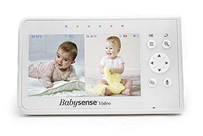 Babysense Unidad para padres de pantalla dividida para vigilabebés con vídeo V43 de