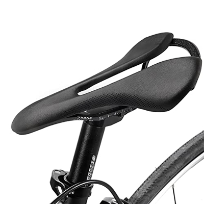 Mgichoom 2 Pcs Asiento de Carbono Ligero | Asiento de Bicicleta Ligero,Cojín de sillín de Bicicleta de Carretera de Fibra de Carbono, Asiento de Bicic