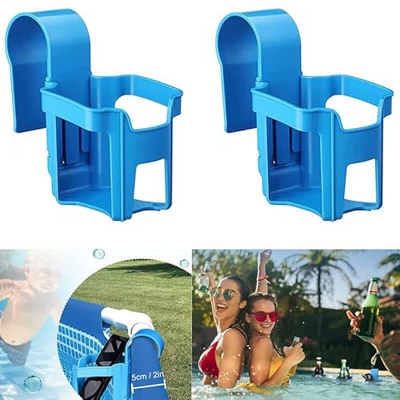 JIAWEIIY Soporte para copas de piscina sobre el suelo, lado de la piscina, sin derrames, resistente soporte para bebidas (color azul 2)