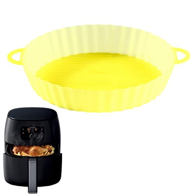 Qihuyi Cuenco de Silicona para freidora de Aire | Revestimientos de freidora de Aire de Silicona Reutilizables de 8.26 Pulgadas con asa - Accesorios p