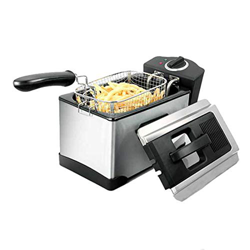 Mini freidora compacta de Acero Inoxidable 304 de 1400 W, 2,5 l, con Ventana de visualización, Control de Temperatura, Cesta de Aceite extraíble características