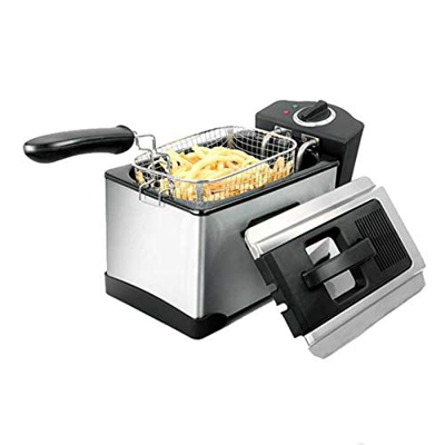 Mini freidora compacta de Acero Inoxidable 304 de 1400 W, 2,5 l, con Ventana de visualización, Control de Temperatura, Cesta de Aceite extraíble