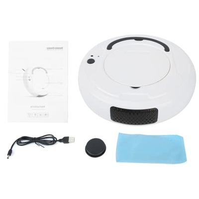 Wnesy Robot Aspirador, 1800Pa Potencia de Succión Aspirador Doméstico Carga USB Multifuncional para Alfombras para Pisos de Madera Dura para el Hogar