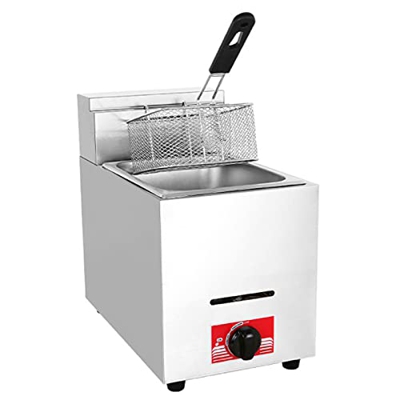 Freidora de Gas Comercial de 10L, Cesta para encimera, freidora Profunda de Acero Inoxidable, Restaurante, Patatas Fritas caseras, Chip