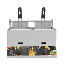 Freidora de Gas de Gran Capacidad de 11/22 L, freidora de GLP de Acero Inoxidable para Uso doméstico y Comercial, Potencia de Fuego Ajustable con cest características