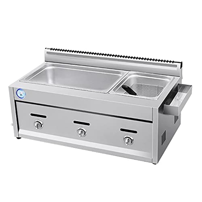 Freidora de Gas Profesional de Alta Capacidad para Cocina de Comida Familiar en encimera de Restaurante Comercial