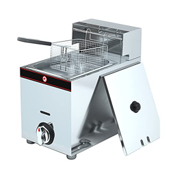 Freidora a Gas Freidora Comercial Freidora Papas Fritas Brochetas Freidora de Acero Inoxidable de Gran Capacidad con Cuchara de Cesta precio