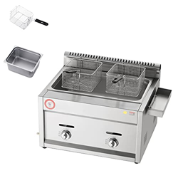 Freidora Comercial Freidora de Gas 12L Cesta de encimera Freidora Profunda de Acero Inoxidable Restaurante Papas Fritas caseras Chip con Seaso en oferta