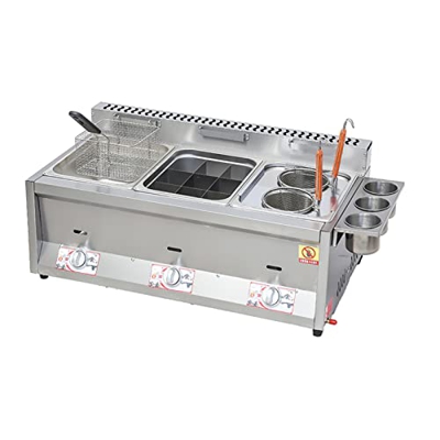 Freidora de Gas propano Grande de Escritorio Comercial de 18l/26l, freidora Ligera de Acero Inoxidable Lpg, Gran Capacidad, Pollo y Patatas Fritas