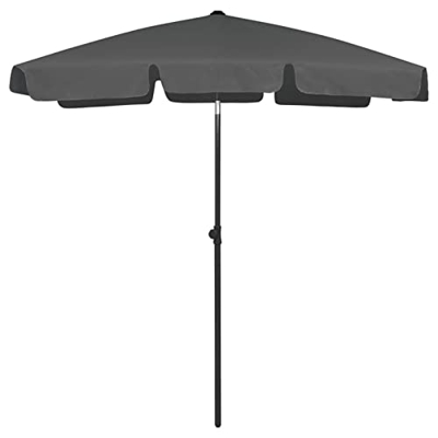Mogou Sombrilla de Playa, Parasol Terraza, Sombrilla Terraza Exterior, Sombrilla Playa, Parasol Exterior, Sombrilla De Jardín, Gris Antracita 180x120 