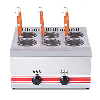 Freidora de Gas Comercial Profesional Acero Inoxidable Doble Ranura Freidora de propano Profunda Restaurante Cocina Papas Fritas fis