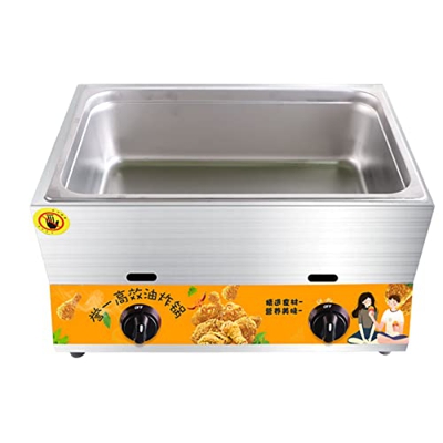 Freidora de Gas Comercial de Escritorio, freidora Profunda de propano para Patatas Fritas de Gran Capacidad de Acero Inoxidable, freidora para Exterio