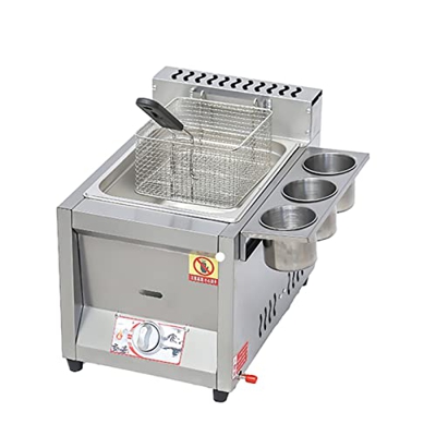Freidora de Gas propano Grande de Escritorio Comercial de 18l/26l, freidora Ligera de Acero Inoxidable Lpg, Gran Capacidad, Pollo y Patatas Fritas