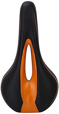 ZXM Solid 1006-1 Mountain Bike Road Bike Saddle Hollow Soft Asiento Cojín Negro Naranja Cojín Lateral Durable