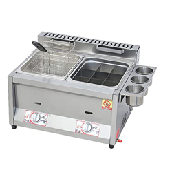 Freidora de Gas propano Grande de Escritorio Comercial de 18l/26l, freidora Ligera de Acero Inoxidable Lpg, Gran Capacidad, Pollo y Patatas Fritas características