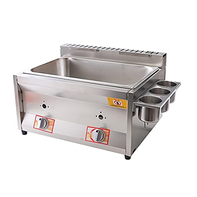 Freidora Comercial Freidora de Gas Cesta de encimera Freidora de Grasa Profunda de Acero Inoxidable Restaurante Papas Fritas caseras Chip con Seasonin