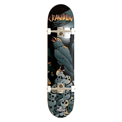 Crandon SKC-775-RAVEN Skateboard Profesional Completo, Madera de Arce canadienses 7 Capas Medidas 7,75" x 31", Ruedas 52 mm. valido para Todas Las Per características
