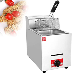 SHENGSHIYU Freidora De Gas Comercial De 6/12l, Freidora De Restaurante De Acero Inoxidable, Calor Ajustable, Fácil De Cocinar, Restaurante, Hogar, Coc características