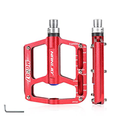 SaiDeng 1 par de pedales de bicicleta, aleación de aluminio ultraligera, antideslizante, rodamientos de acero, pedales de bicicleta de montaña, BMX, M precio