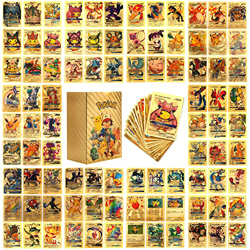 Cartas Pokemon, 110 Cartas Pokemon Dorada Metálica, 2022 Versión Cartas Pokemon Doradas Cartas coleccionables únicas Alto Ataque, Sin Repetición (17V+ características