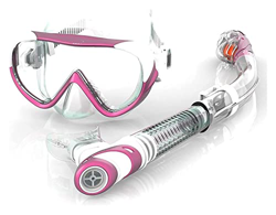 Máscaras de buceo Buceo Snorkel Unisex Natación Lentes de alta definición Equipo de buceo Silicona Natación integrada (Color: Rosa) características