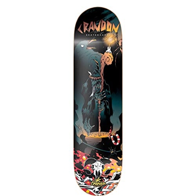 Crandon Tabla SKC-825-WITCH-DECK Skateboard Profesional Solo Tabla + Lija, Madera de Arce canadienses 7 Capas Medidas 8,25" x 31,875"
