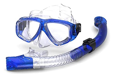 Máscaras de buceo Buceo Snorkel Unisex Natación Lentes de alta definición Equipo de buceo Silicona Natación integrada (Color: Azul)