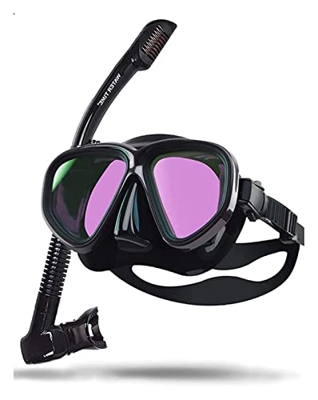 Máscaras de buceo Equipo de buceo hecho de 3 colores Material de silicona Multifuncional Tubo de buceo Vidrio templado Impermeable Natación (Color: B)