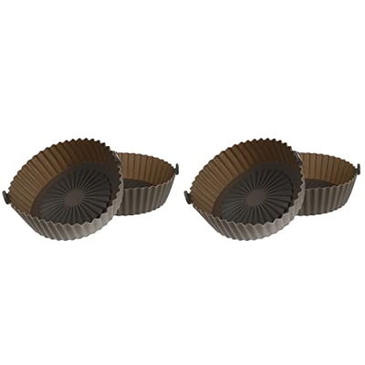 SOLUSTRE Revestimientos de Silicona para Freidora de Aire: 4 Piezas de Olla de Freidora de Aire Reutilizable Cesta de Freidora de Aire Antiadherente A