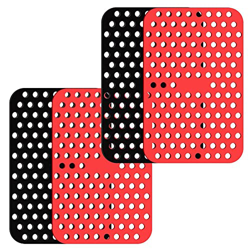 Typespell Paquete de 4 forros reutilizables para freidora de aire Ninja Foodi Dual DZ201, rectángulo para freidora de aire de silicona características