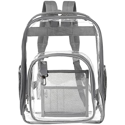 Teklemon Mochila Transparente, Bolso Escolar PVC, Mochila Impermeable Transparente, Mochila Transparente Unisex al Aire Libre para Trabajo, Escuela o 
