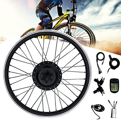 FONOBO Kit de conversión de Bicicleta eléctrica 36V/48V - 250W/350W/500W, Rueda Trasera E-Bike sin escobillas Rueda Trasera sin Engranajes (32 km/h),3