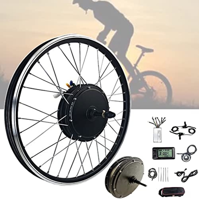 STYLEEE Kit de Conversion de Bicicleta Electrica con Pantalla LCD ara Rueda Trasera,Kit Bicicleta Electrica 48v 1000w,24"