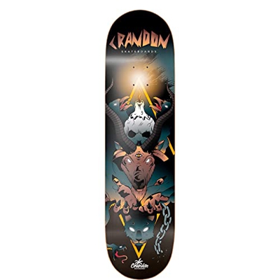 Crandon Tabla SKC-800-CHAIN-DECK Skateboard Profesional Solo Tabla + Lija, Madera de Arce canadienses 7 Capas Medidas 8 in x 31,50 in.