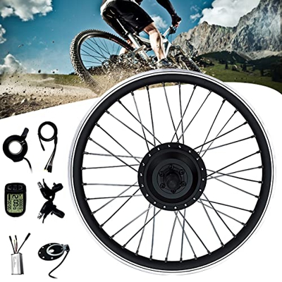 FONOBO Kit de conversión de Bicicleta eléctrica a Prueba de Agua, 36V/48V - 250W/350W/500W Kit de Motor de Cubo de Bicicleta eléctrica de Rueda Traser