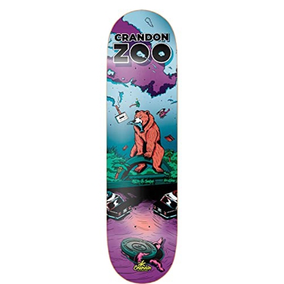 Crandon Tabla SKC-800-BEAR-DECK Skateboard Profesional Solo Tabla + Lija, Madera de Arce canadienses 7 Capas Medidas 8 in x 31,50 in.