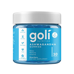 Goli Nutrition, Ashwagandha Gummies con Vitamina D, 30 Gomas veganas, Sin Gelatina, Probadas en Laboratorio, Sin Gluten, Vegetarianas, Sin Soja, Sin O en oferta