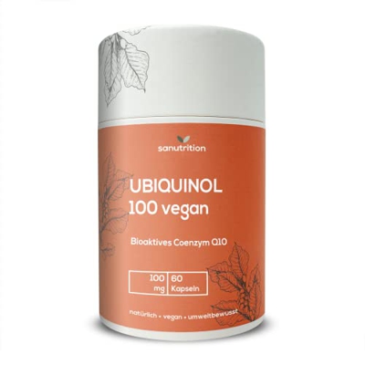 Ubiquinol 100 mg por cápsula | 60 cápsulas | Coenzima Q10 bioactiva | Con materia prima de marca Kaneka Ubiquinol® en biodisponibilidad especialmente 