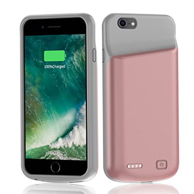 Funda de batería para iPhone 6/6s/7/8/SE 2020 (4.7 pulgadas) YISHDA 6000mAh Funda protectora de carga portátil recargable funda de cargador extendido 