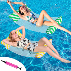Colchoneta hinchable piscina, 2Pcs Inflable Flotante colchoneta,Piscina Agua Colchonetas,4 en 1 Colchoneta agua para Piscina, Jardín, Playa salón de A características