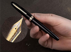 YQBUER Bolígrafo de Resina Punta de Oro de 14K for Hombres y niñas, bolígrafo de práctica Retro Especial, Regalo de cumpleaños, bolígrafo de Firma for características