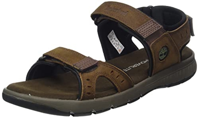 Timberland Governor's Island 3 Strap Sandal, Sandalias Hombre, Marrón (Dark Brown Nubuck), 46 EU